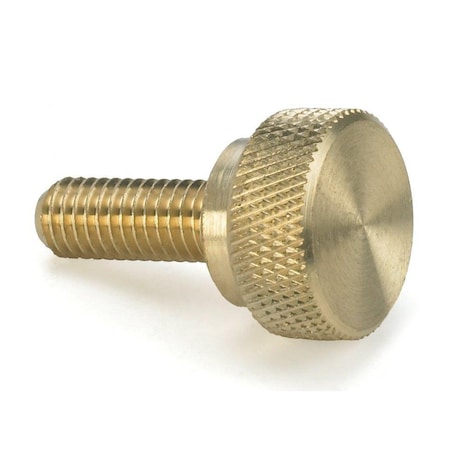 Thumb Screw, 1/4-20 Thread Size, Machined Finish Brass, 7/16 Head Ht